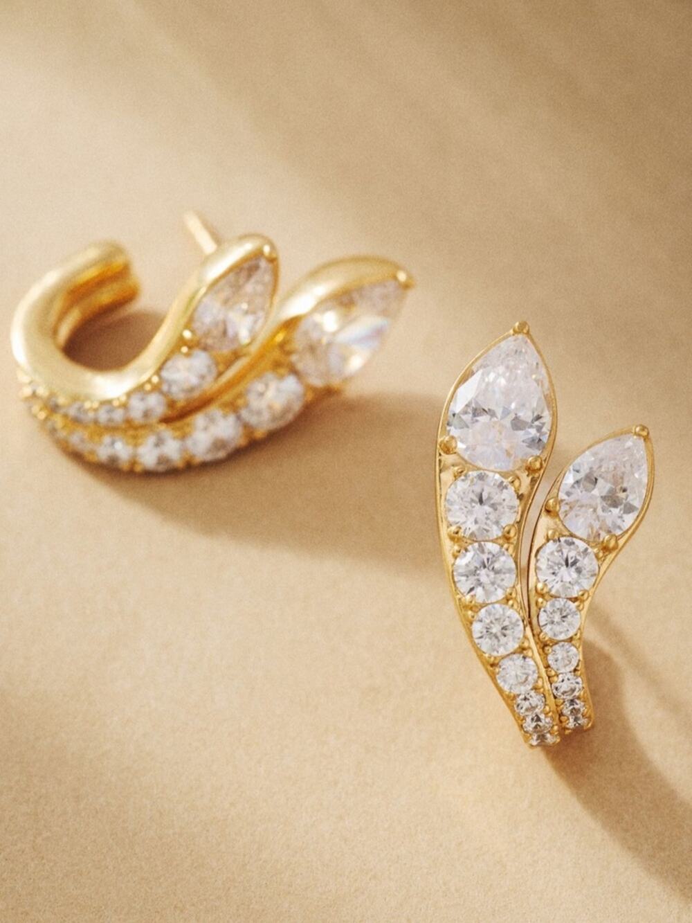 Anthropologie Nadri crystal lobe hoop earrings NEW